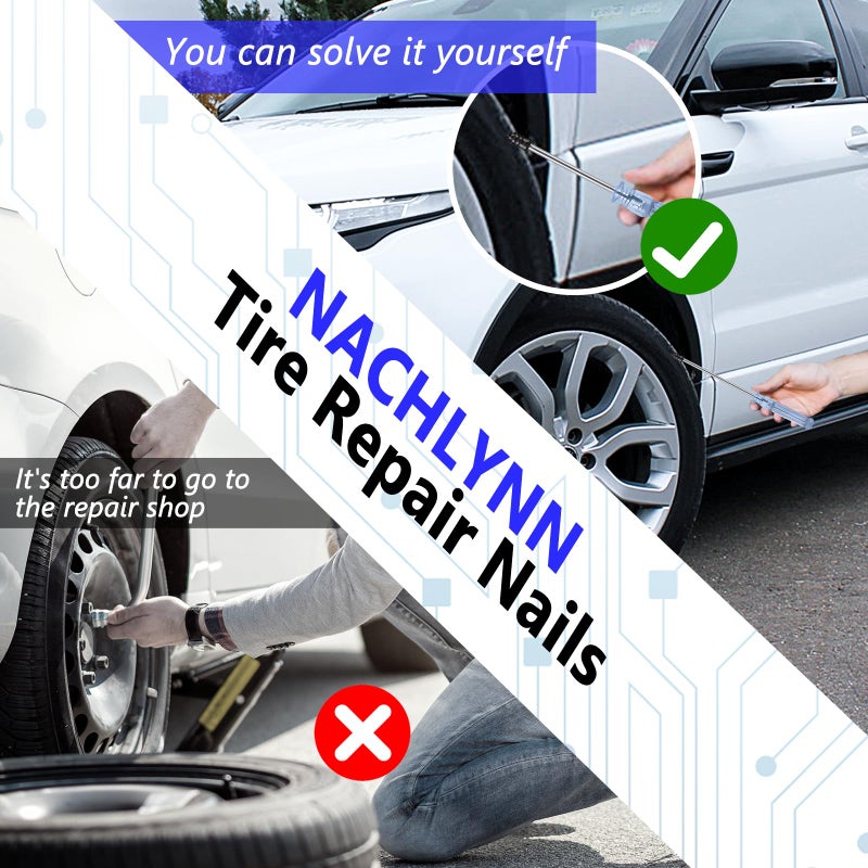 NACHLYNN 80 قطعة أداة إصلاح الإطارات الخدمة الذاتية إصلاح الإطارات مسمار الذاتي التنصت مسمار المطاط المسمار لشاحنة دراجة نارية سيارة - Image 5